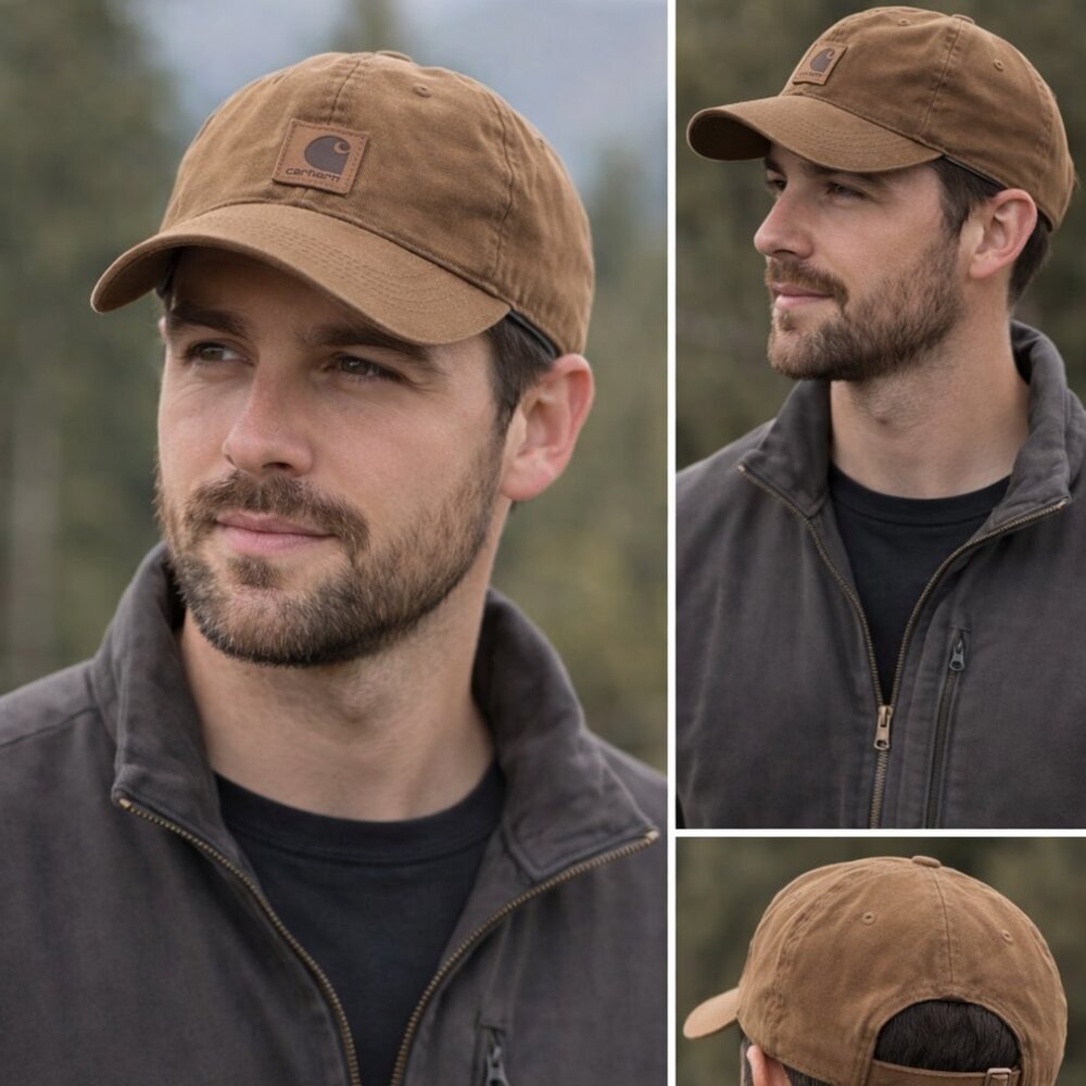 Carhartt Canvas Strapback Hat One Size | Workwear Outdoors Logo Patch Cotton Cap